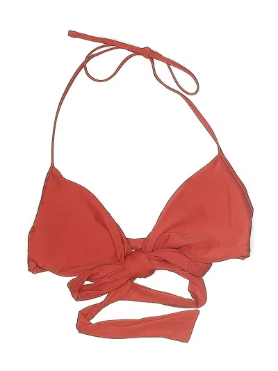 Pre-owned Aerie Swimsuit Top Red Solid Pattern Swimwear