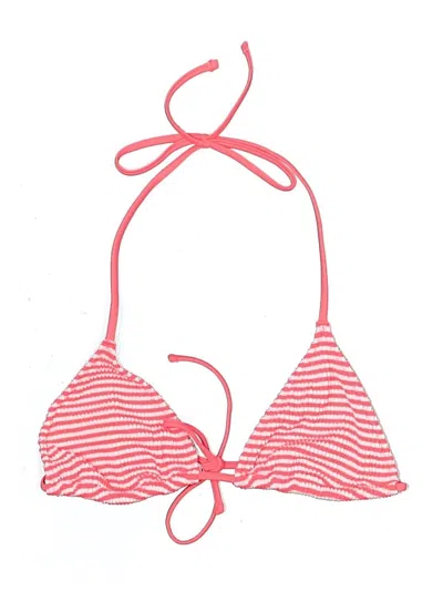 Pre-owned Aerie Swimsuit Top Red Stripes Pattern Swimwear