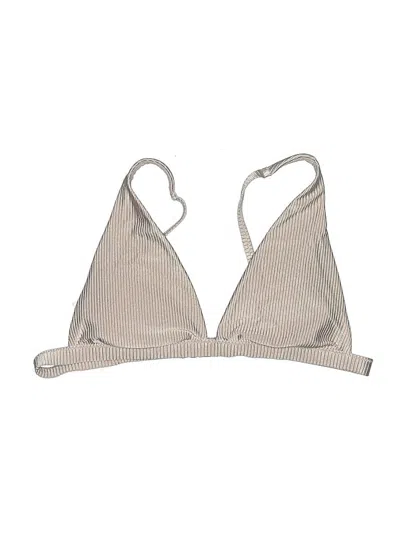 Pre-owned Aerie Swimsuit Top Silver Metallic Pattern Swimwear