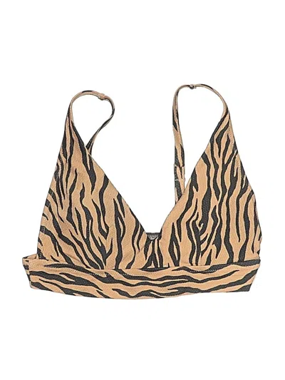 Aerie Swimsuit Top Tan Animal Print Pattern Swimwear