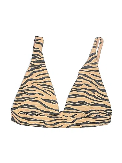 Aerie Swimsuit Top Tan Animal Print Pattern Swimwear In Brown