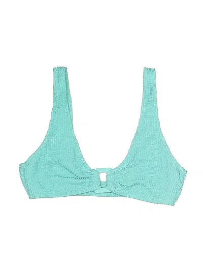 Pre-owned Aerie Swimsuit Top Teal Swimwear In Blue