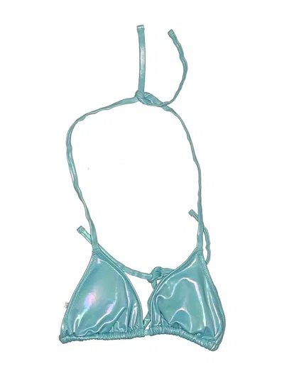 Pre-owned Aerie Swimsuit Top Teal Swimwear In Blue