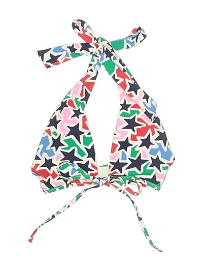 Pre-owned Aerie Swimsuit Top White Stars Pattern Swimwear