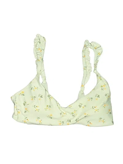 Pre-owned Aerie Swimsuit Top Yellow Floral Pattern Swimwear
