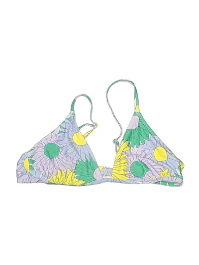 Pre-owned Aerie Swimsuit Top Yellow Print Pattern Swimwear