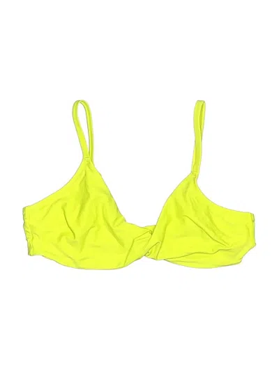 Pre-owned Aerie Swimsuit Top Yellow Solid Pattern Swimwear