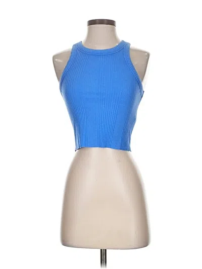 Pre-owned Aerie Tank Top Blue Halter Neckline Tops