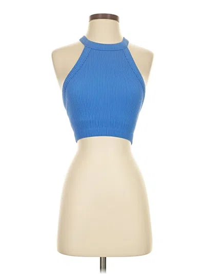 Pre-owned Aerie Tank Top Blue Halter Neckline Tops