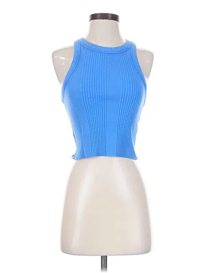 Pre-owned Aerie Tank Top Blue Halter Neckline Tops