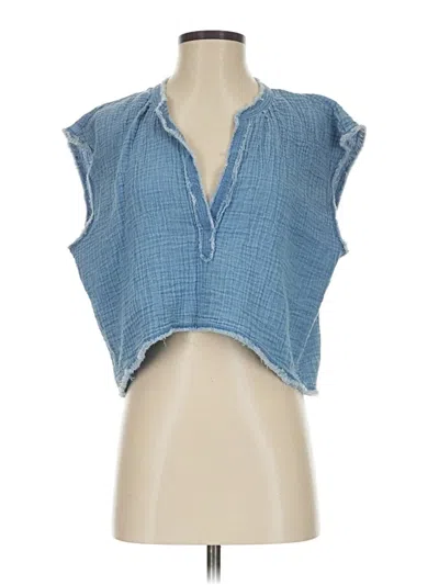 Pre-owned Aerie Tank Top Blue Plunge Neckline Tops