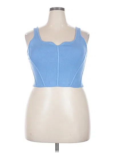 Pre-owned Aerie Tank Top Blue Strapless Neckline Tops