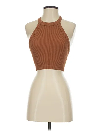 Pre-owned Aerie Tank Top Brown Halter Neckline Tops