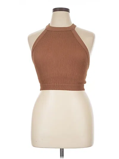 Pre-owned Aerie Tank Top Brown Halter Neckline Tops