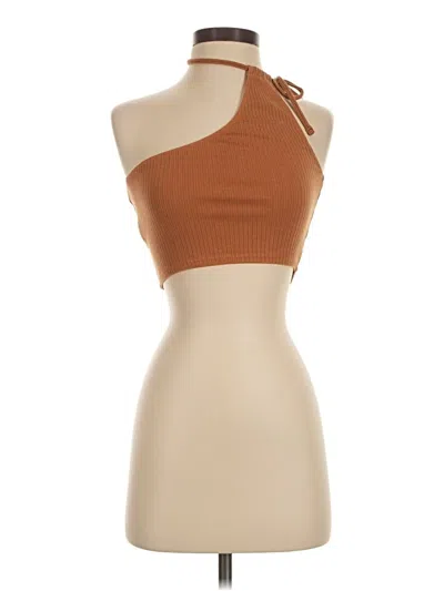 Pre-owned Aerie Tank Top Brown One Shoulder Neckline Tops