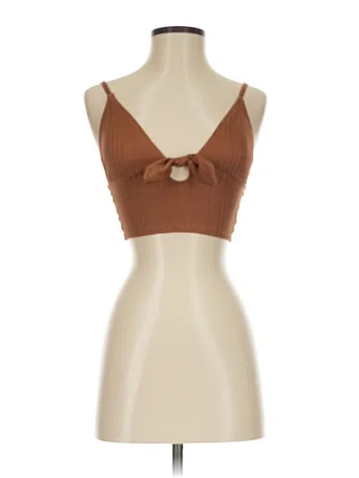 Pre-owned Aerie Tank Top Brown Strapless Neckline Tops