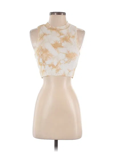 Pre-owned Aerie Tank Top Gold Halter Neckline Tops