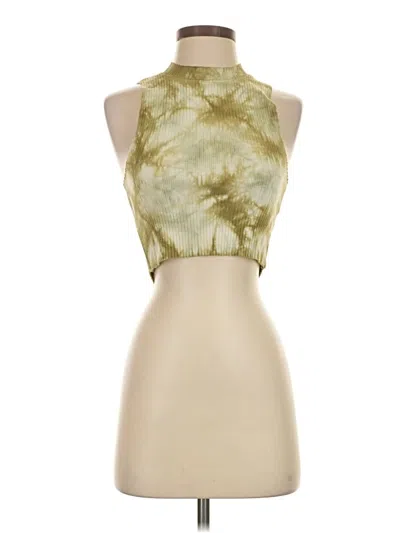 Pre-owned Aerie Tank Top Gold Halter Neckline Tops