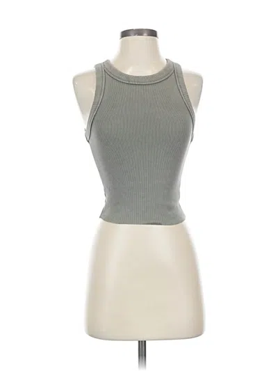 Pre-owned Aerie Tank Top Gray Halter Neckline Tops
