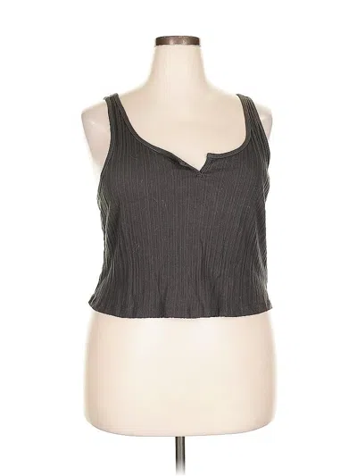 Pre-owned Aerie Tank Top Gray Halter Neckline Tops