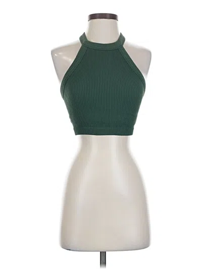 Pre-owned Aerie Tank Top Green Halter Neckline Tops