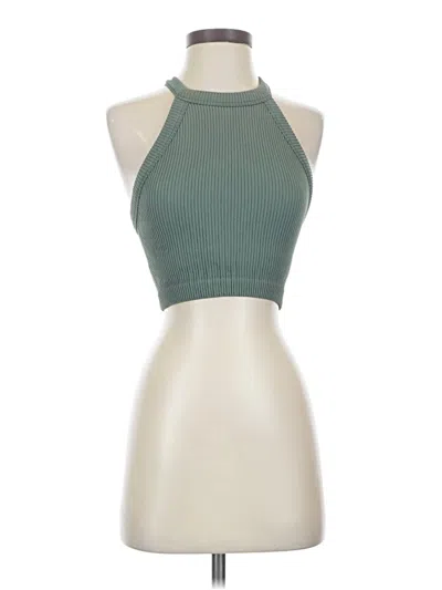 Pre-owned Aerie Tank Top Green Halter Neckline Tops