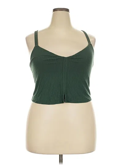 Pre-owned Aerie Tank Top Green Halter Neckline Tops