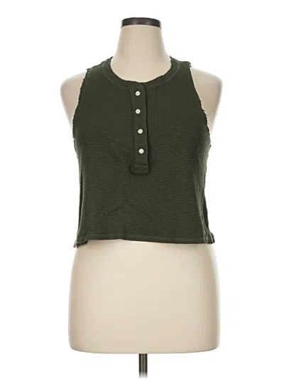 Pre-owned Aerie Tank Top Green Halter Neckline Tops