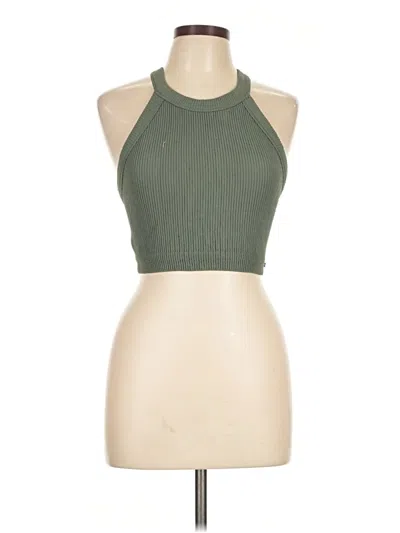 Pre-owned Aerie Tank Top Green Halter Neckline Tops
