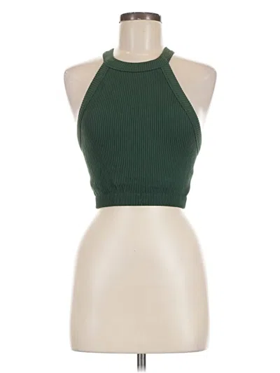 Pre-owned Aerie Tank Top Green Halter Neckline Tops