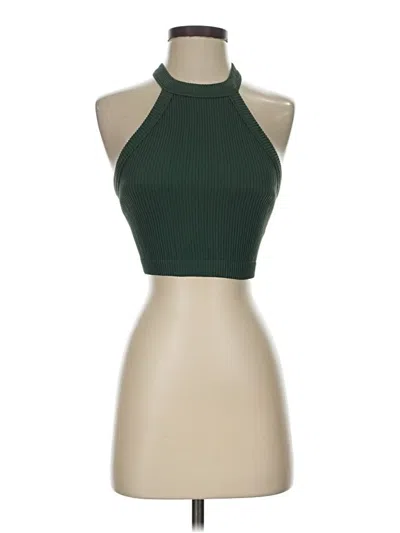 Pre-owned Aerie Tank Top Green Halter Neckline Tops