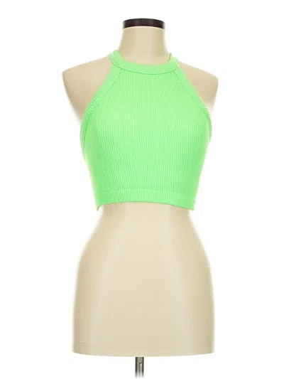 Pre-owned Aerie Tank Top Green Halter Neckline Tops