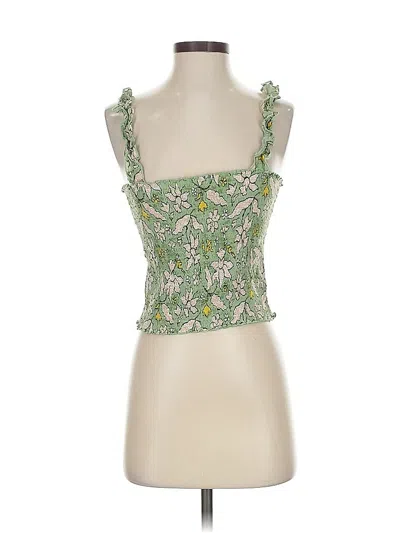 Pre-owned Aerie Tank Top Green Strapless Neckline Tops