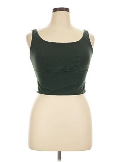 Pre-owned Aerie Tank Top Green Strapless Neckline Tops
