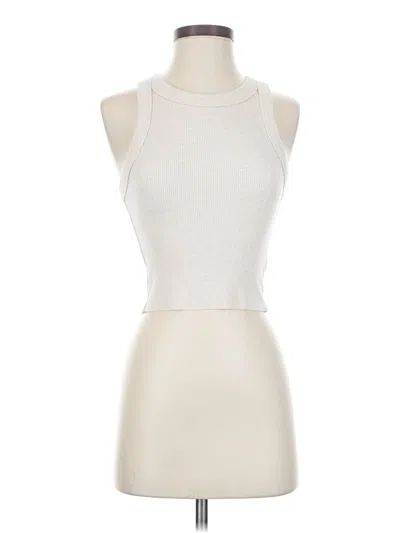 Pre-owned Aerie Tank Top Ivory Halter Neckline Tops In White
