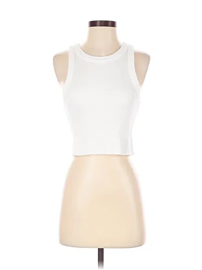 Pre-owned Aerie Tank Top Ivory Halter Neckline Tops In White