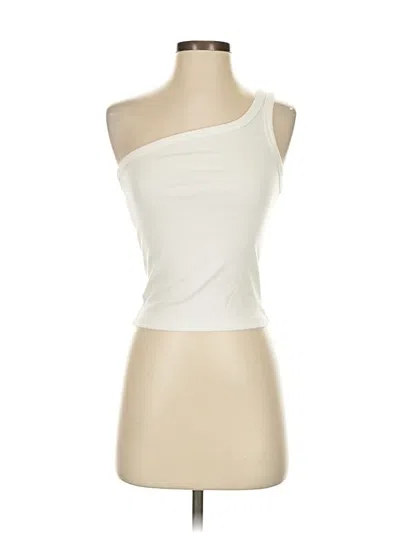 Pre-owned Aerie Tank Top Ivory One Shoulder Neckline Tops In White