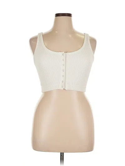Pre-owned Aerie Tank Top Ivory Sweetheart Neckline Tops In White