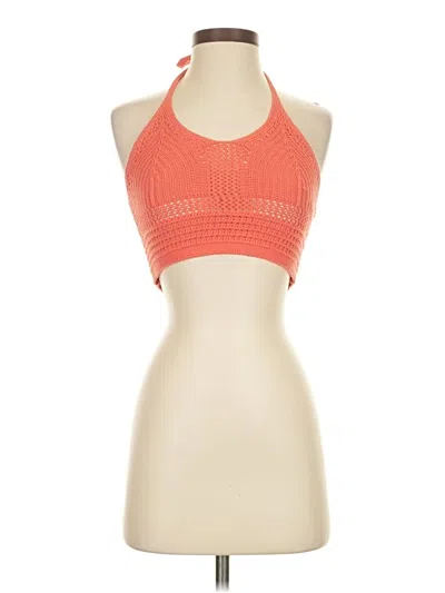 Pre-owned Aerie Tank Top Orange Halter Neckline Tops