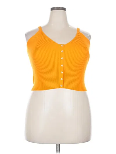 Pre-owned Aerie Tank Top Orange Strapless Neckline Tops