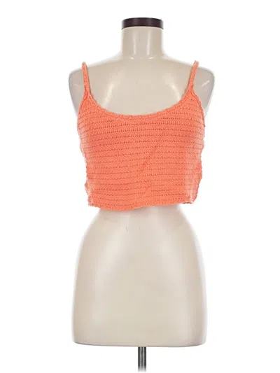 Pre-owned Aerie Tank Top Orange Strapless Neckline Tops