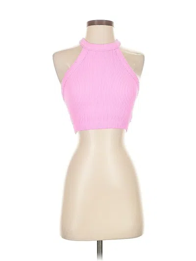 Pre-owned Aerie Tank Top Pink Halter Neckline Tops