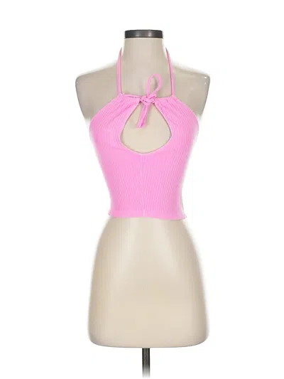 Pre-owned Aerie Tank Top Pink Halter Neckline Tops