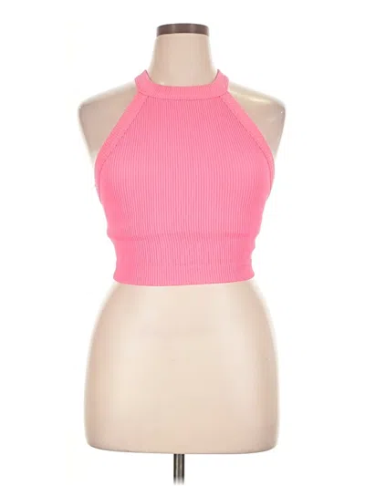 Pre-owned Aerie Tank Top Pink Halter Neckline Tops