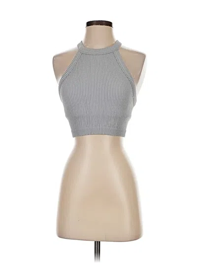 Pre-owned Aerie Tank Top Silver Halter Neckline Tops