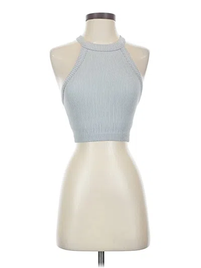 Pre-owned Aerie Tank Top Silver Halter Neckline Tops