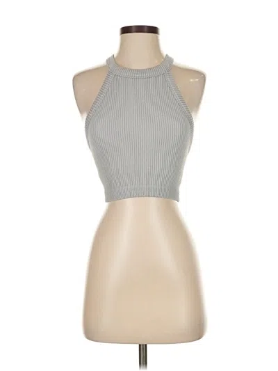 Pre-owned Aerie Tank Top Silver Halter Neckline Tops