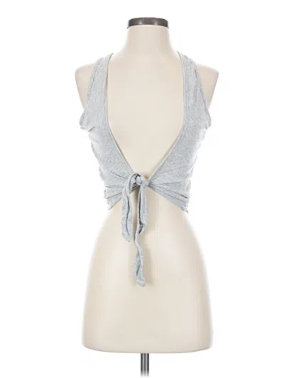 Pre-owned Aerie Tank Top Silver Halter Neckline Tops