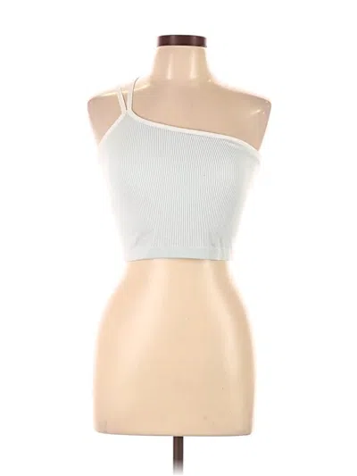 Pre-owned Aerie Tank Top Silver One Shoulder Neckline Tops