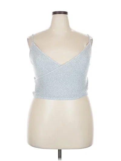 Pre-owned Aerie Tank Top Silver Strapless Neckline Tops
